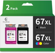 Black Tri-Color, 2-Pack Actualcolor C 67Xl Remanufactured Ink Cartridge - £35.63 GBP