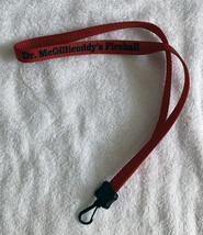 New Dr. McGillicuddys Fireball Lanyard Black Red Plastic Clip - $18.76