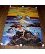 Simon Dewey Dolphin Sunset Athena Poster Vintage 1992 UK Import #530 New... - $170.87 CAD