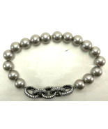 Authenticity Guarantee 
David Yurman - Onyx Bead Bracelet on Silver Chai... - £472.27 GBP