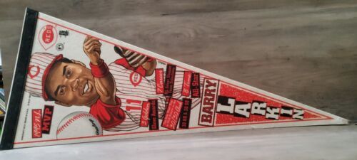 Barry Larkin Cincinnatti Reds Wincraft 1997 Large Fabric Pennent 30x12 Baseball - $41.77
