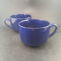 24 ounce Extra Large Latte Coffee Mugs or Soup Bowls with Handles - Navy Blu... - £22.15 GBP