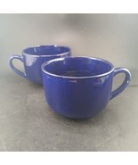 24 ounce Extra Large Latte Coffee Mugs or Soup Bowls with Handles - Navy... - £22.13 GBP
