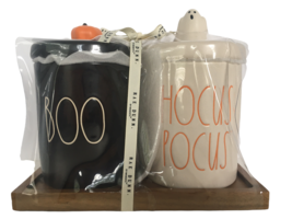 Rae Dunn Halloween Canisters Set Boo Ghost Lid Hocus Pocus Pumpkin Home Decor - £32.16 GBP