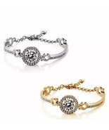 Queen&#39;s Luck Swarovski Crystal Bracelets In White And Yellow Gold Overlay - £28.50 GBP