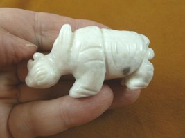 (Y-RHI-731) white RHINO rhinoceros gemstone FIGURINE carving love baby r... - £13.78 GBP