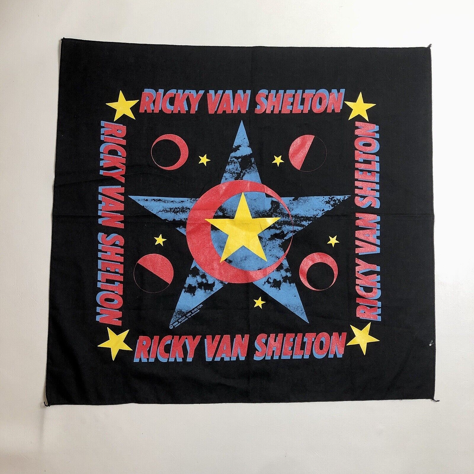 Vintage Ricky Van Shelton 1988 Concert Tour Scarf Bandana Brockum - $12.86