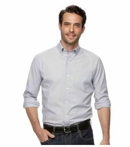 Croft and Barrow Men&#39;s Shirt Blue Gray 2XL Classic Fit New  - £16.46 GBP