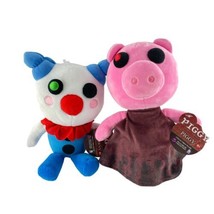 Phat Mojo Mini Toon Piggy Plush Series 1 Piggy and Clowny Set Pink Blue ... - $19.22