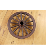1 Small Cast Iron Wagon Wheel 6 3/4&quot; Wide Table Cart Wheels **WHEEL&quot;&quot; - $473.55 MXN