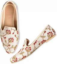 Herren Cream Jutti Ethnisch Mojari Hochzeit Indisch Flache Schuhe US Größe 8-12 - £31.62 GBP