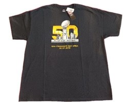 Nfl Superbowl 50 T Shirt Broncos Panthers Adult Men&#39;s Xl Black New Nwt Majestic - £9.55 GBP