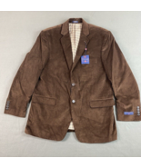 Saddlebred Brown Cotton Corduroy Sports Coat Blazer Size 44R Academia NWT - $34.52