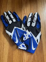 Nike Vapor Fly Football Receiver Gloves Black White Blue 4XL NFL - $23.05