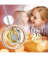 I LOVE YOU MOM Pendant/Necklace~Trinity Rings~NEW~Perfect Gift 4 Mom~W/G... - £13.45 GBP