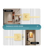 Linkaa Satin Brass Passage Door Lever Door Handle NEW - $279.15 MXN