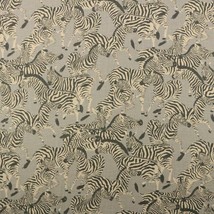 WAVERLY HERD TOGETHER ORE GRAY ZEBRA MULTIPURPOSE LINEN FABRIC BY YARD 54&quot;W - £20.76 GBP