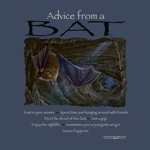 Bat T-shirt S Small Advice Short Sleeve Blue Green S M L XL 2XL Cotton NEW NWT - £17.72 GBP