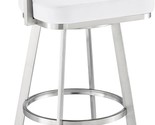 Armen Living Magnolia Swivel Bar Stool in Brushed Stainless Steel with W... - $566.99