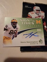 Mario Manningham 2010 Sp Authentic Sign Of The Times Rookie Auto Michigan Rare - £32.55 GBP