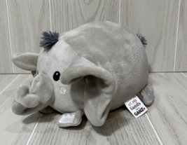 Ganz squishy squad elephant Plush gray round microbead stuffed animal - £31.02 GBP