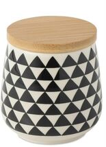 Thyme &amp; Table ~ 7.1 Ounce ~ Ceramic Jar w/Wooden Lid ~ MEDALLION PATTERN - $25.00