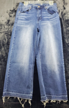 Seven7 Jeans Women Size 12 Blue Denim Cotton Pockets Belt Loops High Rise Gaucho - £11.65 GBP
