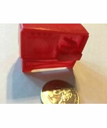 Vintage Miniature Dollhouse Furniture Plastic Red TV Stereo Console  SKU... - $9.40 CAD