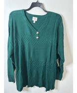 St. John’s Bay Bold Emerald Green Knit Pullover Sweater Women’s Size 2XL - $40.32 CAD