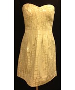 Womens American Eagle Outfitters Silver Ivory Strapless Dress Exposed Zi... - $18.80