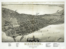 6132.Madison State capital of Wisconsin 1886.18x24 Poster.Wall Art Decorative. - £22.12 GBP