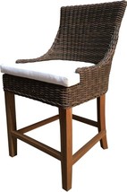 Counter Stool Padmas Plantation Alfresco White Crocodile All-Weather Wicker - £1,607.74 GBP