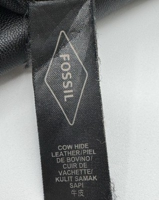Fossil Harper Crossbody Bag Black Cow Hide Leather Large Flap Brass Key Saddle Item image 14