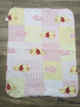 Disney Winnie the Pooh Baby Blanket Sleeping Piglet Patchwork Fleece Pin... - $9.00