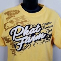 Phat Farm Mens T Shirt Size Small Yellow Gold Embroidered Applique - $6.92