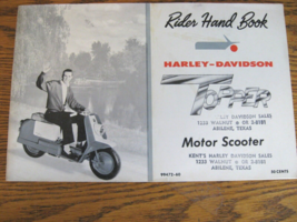 1960 Harley Davidson Topper Motor Scooter Rider Hand Book Owners Manual ... - $137.61
