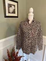 NEW JCrew Factory Women’s Leopard Cotton Button Shirt Perfect Fit Extra Small XS - £26.80 GBP