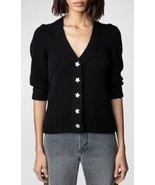 Zadig &amp; Voltaire Betsy Star Button Front Puff Sleeve Cardigan Cashmere $... - $345.51