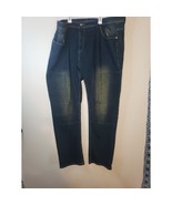 Y2K Phat Farm Mens Size 44W 32L Ribbed Leg Denim Jeans Pants 2000s - $26.17