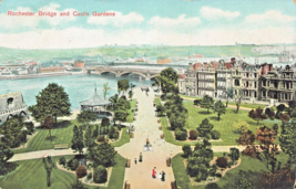 ROCHESTER KENT ENGLAND~Rochester Bridge and Castle Gardens~1906 J HOOK P... - £5.44 GBP