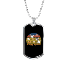 Happy Together Necklace Stainless Steel or 18k Gold Dog Tag 24" Chain - £37.84 GBP+