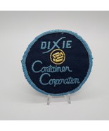 Vintage Dixie Container Corporation Round Blue Sew-on Patch - £13.14 GBP