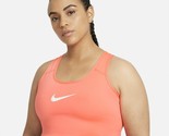 Nike Women&#39;s Swoosh Sports Bra (Plus Size1X) Bright Mango/White NEW W TAG - $25.00