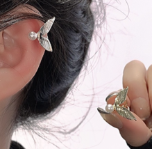 Cold wind pearl fishtail ear clip without piercing female niche design s... - $19.80