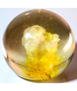 1970&#39;s Acrylic Lucite Paperweight 3&quot; Clear with Yellow Burst of Bubbles - $432.59 MXN