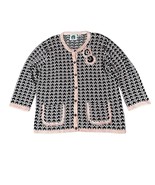 Vtg 90s Storybook Knits Home Sweet Home Pink Black Plus Size Cardigan Sw... - $49.49