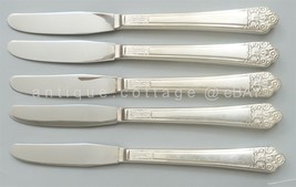 vintage ROGERS DELUXE IS PRECIOUS silverplate flatware 5pc DINNER KNIVES - £27.14 GBP