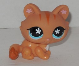 Hasbro Littlest Pet Shop Cat #649 Orange Kitten Blue Eyes - £11.44 GBP