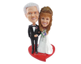 Custom Bobblehead Beautifully Married Couple Wearing Gowns And Suits - Wedding &amp; - £121.50 GBP