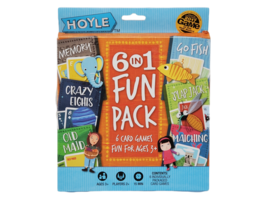 Hoyle 6 In 1 Fun Pack Kids Playing Cards Games Go Fish Crazy 8 Old Maid Slapjack - £6.62 GBP
